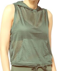 Active Mesh Knit Hooded Top